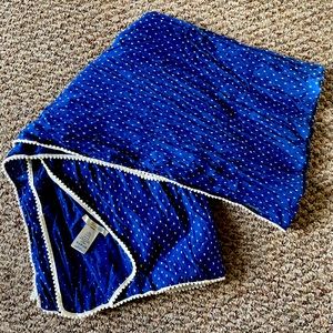 Boden blue dotted blanket scarf